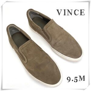 Vince Thomas Classic Suede Slip-On Sneakers in Beige